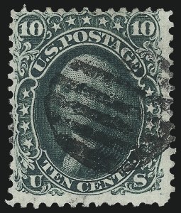 Sale 997, Lot 5332, 1861-66 Issue (Scott 56-70), 10c Dark Green, First Design (62B) Sale 997, Lot 5332, 1861-66 Issue (Scott 56-70)