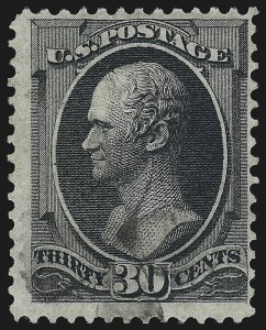 Sale 997, Lot 5556, 1870-71 National Bank Note Co. Grilled Issue (Scott 134-144), 30c Black, Grill (143) Sale 997, Lot 5556, 1870-71 National Bank Note Co. Grilled Issue (Scott 134-144)