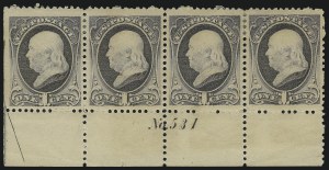 Sale 997, Lot 5620, 1881-87 American Bank Note Co. Issues (Scott 205-218)