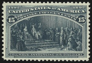 Sale Number 997, Lot Number 5682, 1893 Columbian Issue (10c thru $1.00, Scott 237-241) Sale Number 997, Lot Number 5682, 1893 Columbian Issue (10c thru $1.00, Scott 237-241)