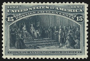 Sale Number 997, Lot Number 5683, 1893 Columbian Issue (10c thru $1.00, Scott 237-241) Sale Number 997, Lot Number 5683, 1893 Columbian Issue (10c thru $1.00, Scott 237-241)