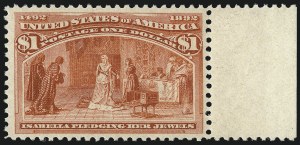 Sale 997, Lot 5701, 1893 Columbian Issue (10c thru $1.00, Scott 237-241)
