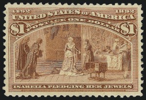 Sale 997, Lot 5703, 1893 Columbian Issue (10c thru $1.00, Scott 237-241)