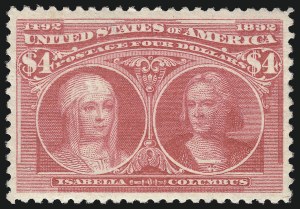 Sale 997, Lot 5720, 1893 Columbian Issue ($2.00 thru $5.00, Scott 242-245)