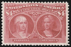 Sale 997, Lot 5722, 1893 Columbian Issue ($2.00 thru $5.00, Scott 242-245)