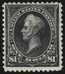 Sale 997, Lot 5763, 1894 Unwatermarked Bureau Issue (Scott 246-263), $1.00 Black, Ty. II (261A) Sale 997, Lot 5763, 1894 Unwatermarked Bureau Issue (Scott 246-263)