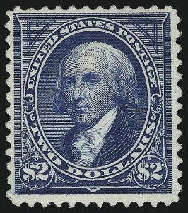 Sale 997, Lot 5770, 1894 Unwatermarked Bureau Issue (Scott 246-263), $2.00 Bright Blue (262) Sale 997, Lot 5770, 1894 Unwatermarked Bureau Issue (Scott 246-263)
