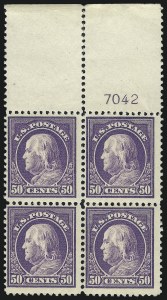 Sale 997, Lot 5986, 1912-14 Washington-Franklin Issue (Scott 405-423)