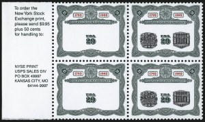 Sale 997, Lot 6128, 29c New York Stock Exchange Invert, Center Omitted (Scott 2630b, 2630c)