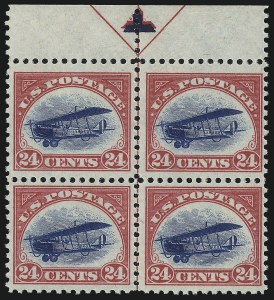 Sale 997, Lot 6144, Air Post (Scott C1-C12), 24c Carmine Rose & Blue, 1918 Air Post (C3) Sale 997, Lot 6144, Air Post (Scott C1-C12)