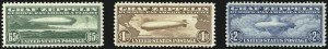 Sale 997, Lot 6161, Air Post Graf Zeppelin Issue (Scott C13-C15)