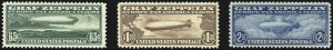 Sale 997, Lot 6167, Air Post Graf Zeppelin Issue (Scott C13-C15)
