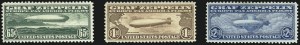 Sale 997, Lot 6170, Air Post Graf Zeppelin Issue (Scott C13-C15)