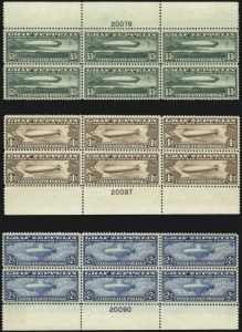 Sale 997, Lot 6176, Air Post Graf Zeppelin Issue (Scott C13-C15)