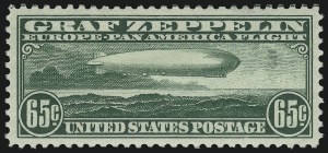 Sale 997, Lot 6179, Air Post Graf Zeppelin Issue (Scott C13-C15), 65c Graf Zeppelin (C13) Sale 997, Lot 6179, Air Post Graf Zeppelin Issue (Scott C13-C15)