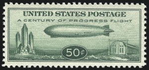 Sale 997, Lot 6192, Air Post (Later Issues, also CL1), 50c Chicago Zeppelin (C18) Sale 997, Lot 6192, Air Post (Later Issues, also CL1)
