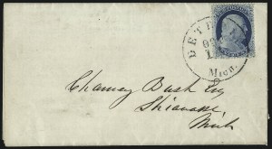 Sale 998, Lot 487, Perforated Stamps From Plate One Late On Cover