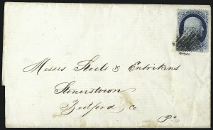 Sale 998, Lot 490, Perforated Stamps From Plate One Late On Cover