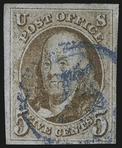 Sale Number 1007, Lot Number 2069, 5c 1847 Issue (Scott 1)