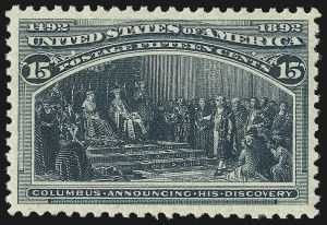 Sale Number 1007, Lot Number 2415, 1893 Columbian Issue (1c thru 30c, Scott 230-239) Sale Number 1007, Lot Number 2415, 1893 Columbian Issue (1c thru 30c, Scott 230-239)