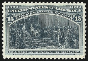 Sale Number 1007, Lot Number 2416, 1893 Columbian Issue (1c thru 30c, Scott 230-239) Sale Number 1007, Lot Number 2416, 1893 Columbian Issue (1c thru 30c, Scott 230-239)