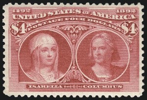 Sale 1007, Lot 2449, 1893 Columbian Issue ($2.00 thru $5.00, Scott 242-245)