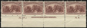 Sale 1007, Lot 2485, 1893 Columbian Issue Multiples (30c thru $5.00, Scott 239-245)