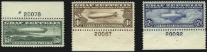 Sale 1007, Lot 2918, Air Post Graf Zeppelin Issue (Scott C13-C15, C18)