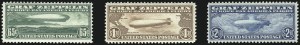 Sale 1007, Lot 2921, Air Post Graf Zeppelin Issue (Scott C13-C15, C18)