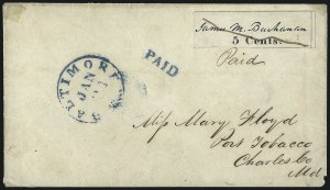 Sale 1010, Lot 3, Postmasters` Provisionals