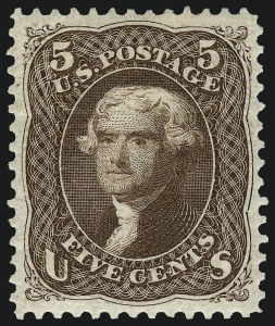 Sale Number 1010, Lot Number 56, 1875 Re-Issue of 1861-66 Issue