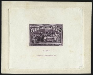 Sale 1011, Lot 346, Essays and Proofs - 1869 thru Columbian Issues