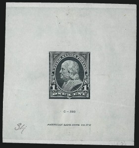 Sale 1011, Lot 347, Essays and Proofs - 1894 thru Washington Franklin Issues