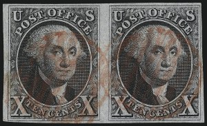 Sale 1011, Lot 386, 5c-10c 1847 Issue (Scott 1-2)