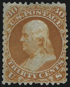 Sale 1011, Lot 440, 1861 30c First Color (Scott 61)