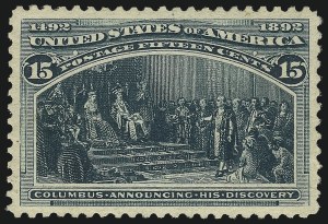 Sale Number 1011, Lot Number 592, 1893 Columbian Issue (Scott 230-245) Sale Number 1011, Lot Number 592, 1893 Columbian Issue (Scott 230-245)