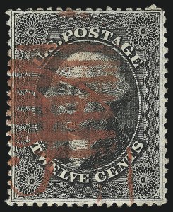 Sale 1014, Lot 1113, 10c-90c 1857-60 Issue (Scott 31-39), 12c Black, Plate 1 (36) Sale 1014, Lot 1113, 10c-90c 1857-60 Issue (Scott 31-39)
