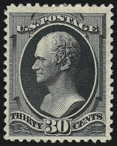Sale 1014, Lot 1421, 1875-87 Continental and American Bank Note Co. Issues (Scott 175-218), 30c Full Black (190) Sale 1014, Lot 1421, 1875-87 Continental and American Bank Note Co. Issues (Scott 175-218)