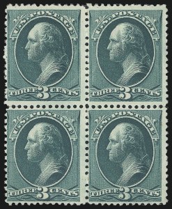 Sale 1014, Lot 1427, 1875-87 Continental and American Bank Note Co. Issues (Scott 175-218), 3c Blue Green (207) Sale 1014, Lot 1427, 1875-87 Continental and American Bank Note Co. Issues (Scott 175-218)
