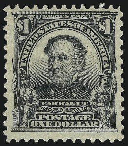 Sale 1014, Lot 1734, 1902-08 Issues (Scott 300-320a), $1.00 Black (311) Sale 1014, Lot 1734, 1902-08 Issues (Scott 300-320a)