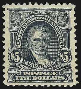 Sale 1014, Lot 1740, 1902-08 Issues (Scott 300-320a), $5.00 Dark Green (313) Sale 1014, Lot 1740, 1902-08 Issues (Scott 300-320a)
