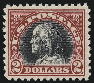 Sale 1014, Lot 2048, 1918-22 Washington-Franklin Issues, Pilgrim Issue (Scott 529-550), $2.00 Carmine & Black (547) Sale 1014, Lot 2048, 1918-22 Washington-Franklin Issues, Pilgrim Issue (Scott 529-550)