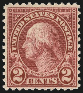 Sale 1014, Lot 2081, 1923-26 Issues (Scott 578-630), 2c Carmine, Rotary, Perf 11 (595) Sale 1014, Lot 2081, 1923-26 Issues (Scott 578-630)