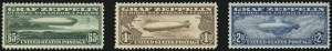 Sale 1014, Lot 2162, Air Post, Graf Zeppelin Issue (Scott C13-C15)