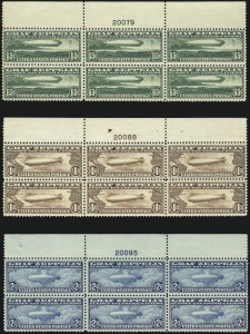 Sale 1014, Lot 2172, Air Post, Graf Zeppelin Issue (Scott C13-C15)