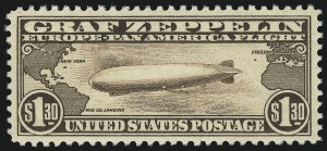 Sale Number 1014, Lot Number 2187, Air Post, Graf Zeppelin Issue (Scott C13-C15) Sale Number 1014, Lot Number 2187, Air Post, Graf Zeppelin Issue (Scott C13-C15)