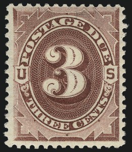 Sale 1014, Lot 2274, Postage Due (Scott J5-J36b), 3c Red Brown (J17) Sale 1014, Lot 2274, Postage Due (Scott J5-J36b)