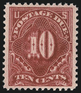 Sale 1014, Lot 2304, Postage Due (Scott J37-J89b), 10c Deep Claret (J49) Sale 1014, Lot 2304, Postage Due (Scott J37-J89b)