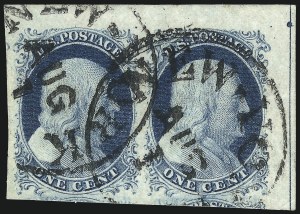 Sale 1017, Lot 100, 1c 1851-56 Issue (Scott 7-9)