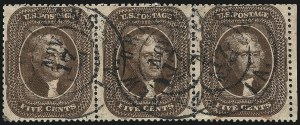 Sale 1017, Lot 132, 1c, 5c-24c 1857-60 Issue (Scott 20-37)